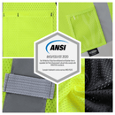 JKSafety Hi-Vis High Visibility Reflective Safety Vest with Pockets (BX310)