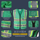 JKSafety Hi-Vis High Visibility Reflective Safety Vest with Pockets and Zipper (BX320)