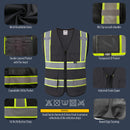 JKSafety Hi-Vis High Visibility Reflective Safety Vest with Pockets and Zipper (BX320)
