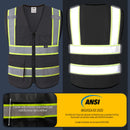 JKSafety Hi-Vis High Visibility Reflective Safety Vest with Pockets and Zipper (BX320)