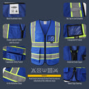 JKSafety Hi-Vis High Visibility Reflective Safety Vest with Pockets and Zipper (BX320)