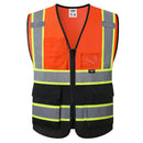 JKSafety Hi-Vis High Visibility Reflective Safety Vest with Pockets and Zipper (BX320)