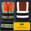 Custom Hi-Vis Safety Vest with Logo Printing – No Minimum Order | BX320