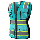 JKSafety 9 Pockets Women Mesh Two-Tone Hi-Vis Reflective Safety Vest (JK168)