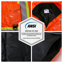 JKSafety Hi Vis Bomber Safety Jacket with Detachable Hood ANSI Certified (BJ480)