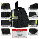 JKSafety Hi Vis Bomber Safety Jacket with Detachable Hood ANSI Certified (BJ480)