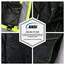 JKSafety Hi Vis Bomber Safety Jacket with Detachable Hood ANSI Certified (BJ480)