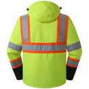 JKSafety Hi Vis Bomber Safety Jacket with Detachable Hood ANSI Certified (BJ480)