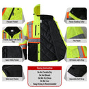 JKSafety Hi Vis Bomber Safety Jacket with Detachable Hood ANSI Certified (BJ480)