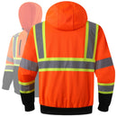 JKSafety Hi Vis Reflective Safety Hoodie Zipper Sweatshirt ANSI Certified (SS260)
