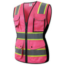 JKSafety 9 Pockets Women Mesh Two-Tone Hi-Vis Reflective Safety Vest (JK168)