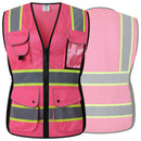 JKSafety 9 Pockets Women Mesh Two-Tone Hi-Vis Reflective Safety Vest (JK168)