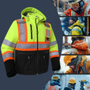 JKSafety Hi-Vis Waterproof Softshell Hooded Safety Jacket with Optional Heated Battery(SJ500)