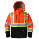 JKSafety Hi-Vis Waterproof Softshell Hooded Safety Jacket with Optional Heated Battery(SJ500)