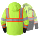 JKSafety Hi-Vis Waterproof Softshell Hooded Safety Jacket with Optional Heated Battery(SJ500)