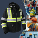 JKSafety Hi-Vis Waterproof Softshell Hooded Safety Jacket with Optional Heated Battery(SJ500)
