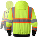 JKSafety Hi Vis Reflective Safety Hoodie Zipper Sweatshirt ANSI Certified (SS260)