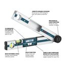 Bosch, GAM 220 MF, Digital Angle Finder, 0° – 220°, ±0.1°, 16 in Leg Length, Aluminum, Illuminated Display