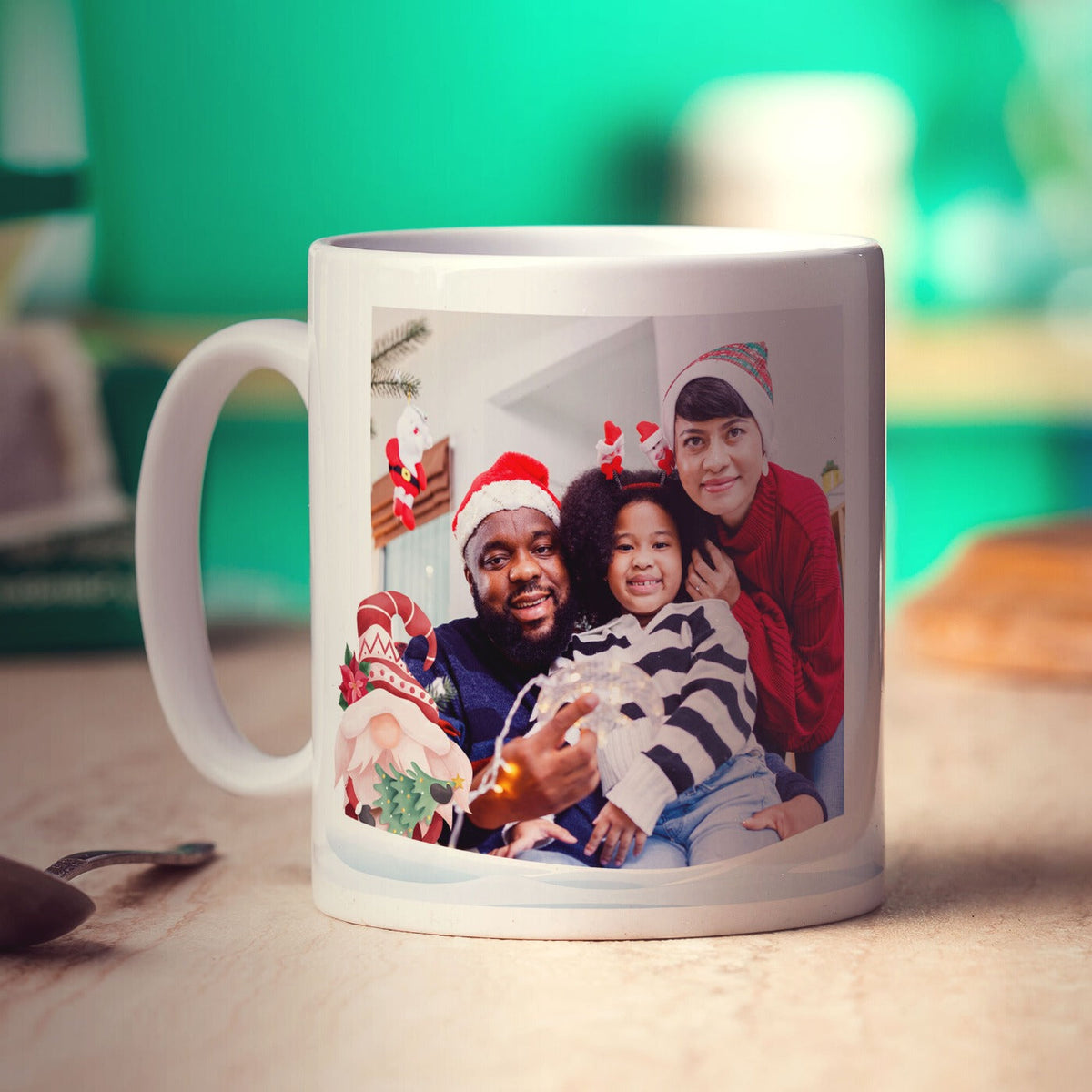 Christmas Gnome Name and Photo Mug