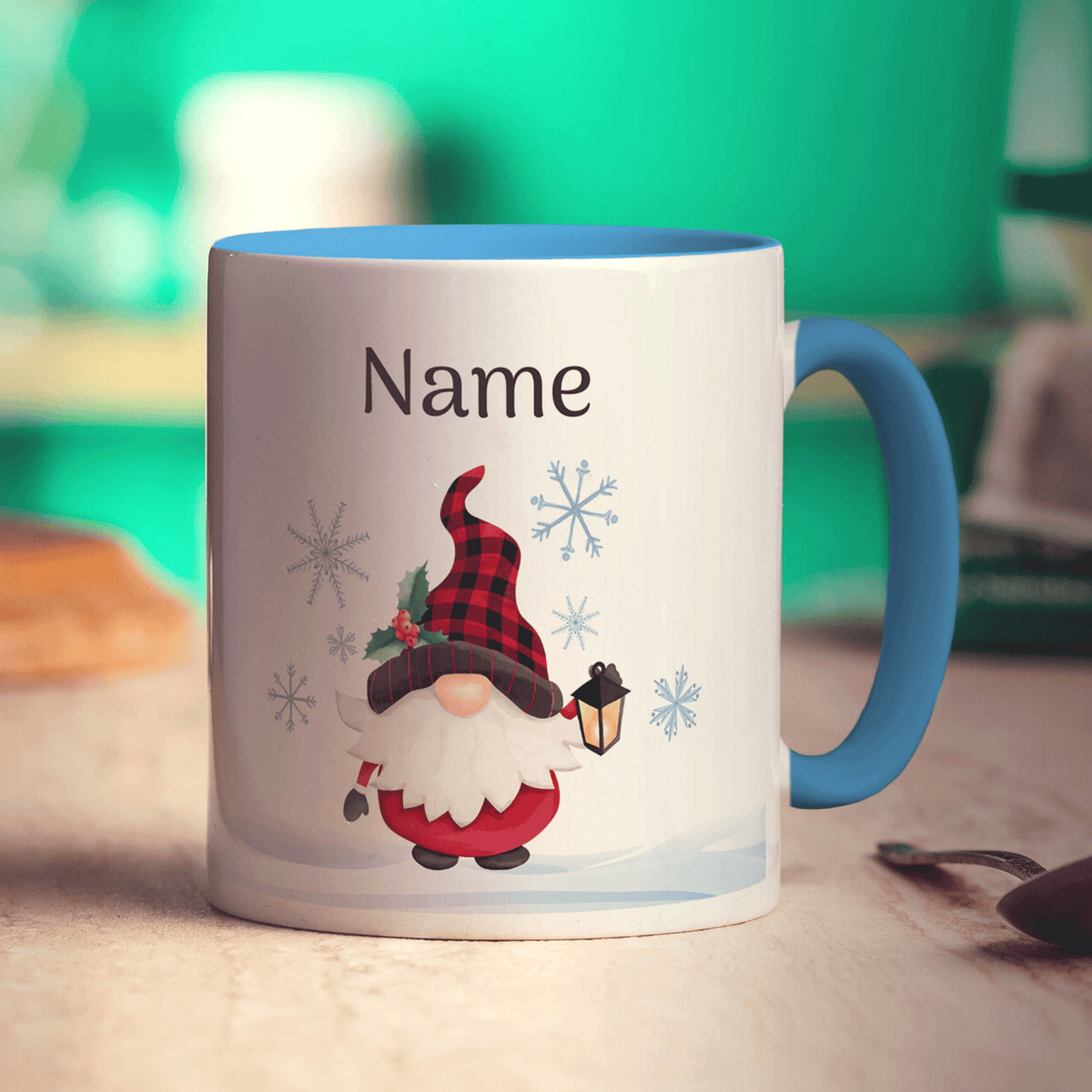 Christmas Gnome Name and Photo Mug