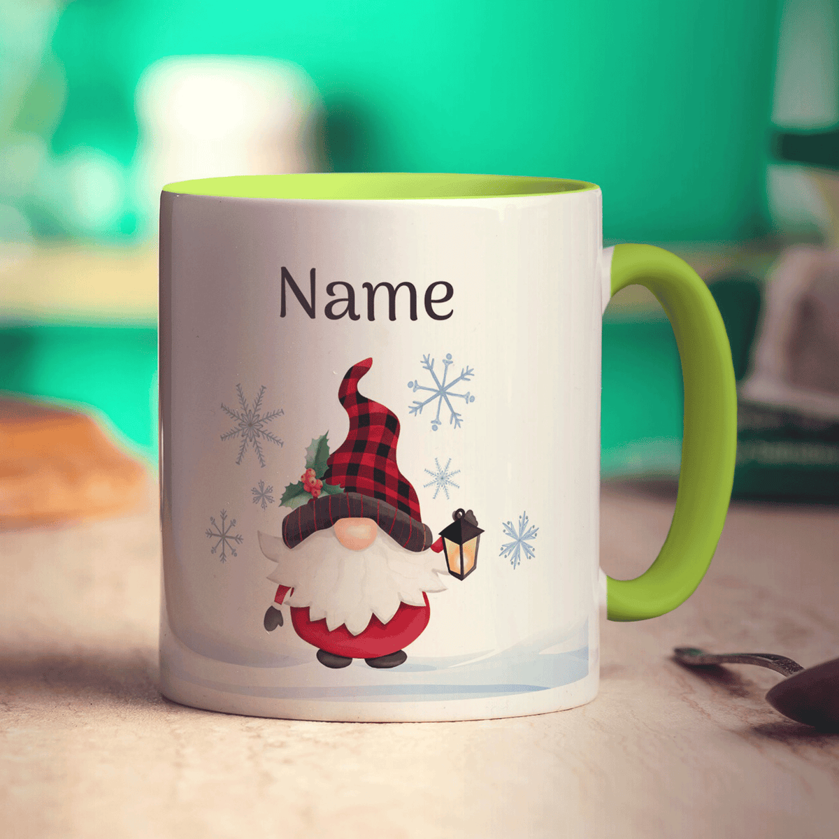 Christmas Gnome Name and Photo Mug