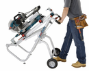 Bosch, T4B, Miter Saw Stand, 300 lbs Capacity, Steel, Adjustable Out Feed 12 in, Material Support 18 ft