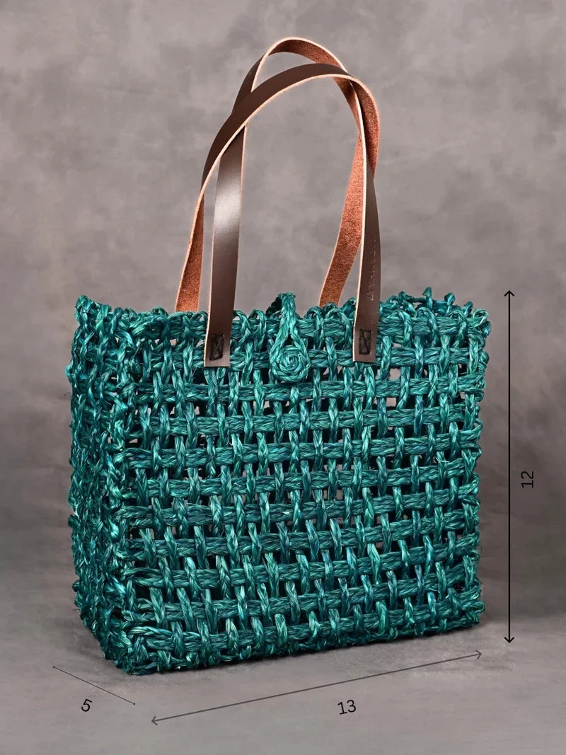 Handmade Sabai Grass Large Mesh Tote Bag