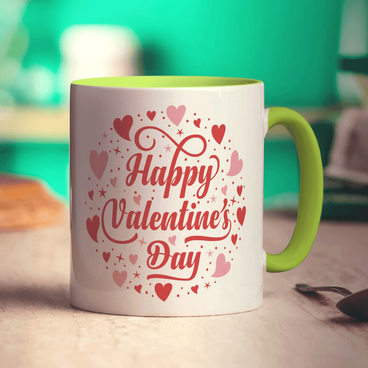 Happy Valentine's Day Circle Photo Mug