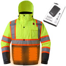 JKSafety 7 Pockets Heated Waterproof Winter Hi-Vis Safety Jacket (JK116A)
