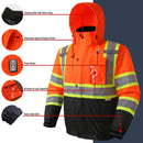 JKSafety 7 Pockets Heated Waterproof Winter Hi-Vis Safety Jacket (JK116A)