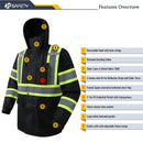 JKSafety Hi-Vis Rain Gear, Waterproof Reflective Rain Jacket and Pants (JKRS117) / (RC555-Rain Jacket)