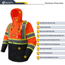 JKSafety Hi-Vis Rain Gear, Waterproof Reflective Rain Jacket and Pants (JKRS117) / (RC555-Rain Jacket)