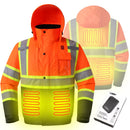 JKSafety 7 Pockets Heated Waterproof Winter Hi-Vis Safety Jacket (JK116A)