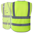 Custom Logo Hi-Vis Reflective Safety Vest with 9 Pockets and Zipper – JK150