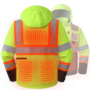 JKSafety Hi-Vis Waterproof Softshell Hooded Safety Jacket with Optional Heated Battery(SJ500)