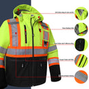 JKSafety Hi-Vis Waterproof Softshell Hooded Safety Jacket with Optional Heated Battery(SJ500)