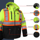 JKSafety Hi-Vis Waterproof Softshell Hooded Safety Jacket with Optional Heated Battery(SJ500)