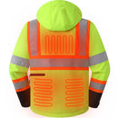 JKSafety Hi-Vis Waterproof Softshell Hooded Safety Jacket with Optional Heated Battery(SJ500)