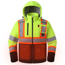 JKSafety Hi-Vis Waterproof Softshell Hooded Safety Jacket with Optional Heated Battery(SJ500)