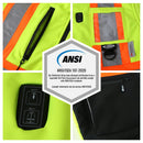 JKSafety Hi-Vis Waterproof Softshell Hooded Safety Jacket with Optional Heated Battery(SJ500)