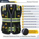 JKSafety 10 Pockets Two-Tone Mesh Hi-Vis Reflective Safety Vest (JK086)