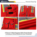 JKSafety 10 Pockets Two-Tone Mesh Hi-Vis Reflective Safety Vest (JK086)