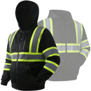 JKSafety Hi-Vis Reflective Safety Hooded Sweatshirt Zip-Up Hoodie (JKHS121)