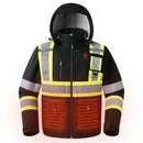 JKSafety Hi-Vis Waterproof Softshell Hooded Safety Jacket with Optional Heated Battery(SJ500)