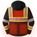 JKSafety Hi-Vis Waterproof Softshell Hooded Safety Jacket with Optional Heated Battery(SJ500)