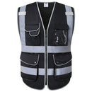 Custom Logo Hi-Vis Reflective Safety Vest with 9 Pockets and Zipper – JK150