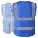Custom Logo Hi-Vis Reflective Safety Vest with 9 Pockets and Zipper – JK150