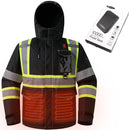 JKSafety Heated Hi Vis Bomber Safety Jacket with Detachable Hood (BJ480H)