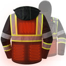 JKSafety Heated Hi Vis Bomber Safety Jacket with Detachable Hood (BJ480H)