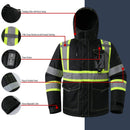 JKSafety Heated Hi Vis Bomber Safety Jacket with Detachable Hood (BJ480H)